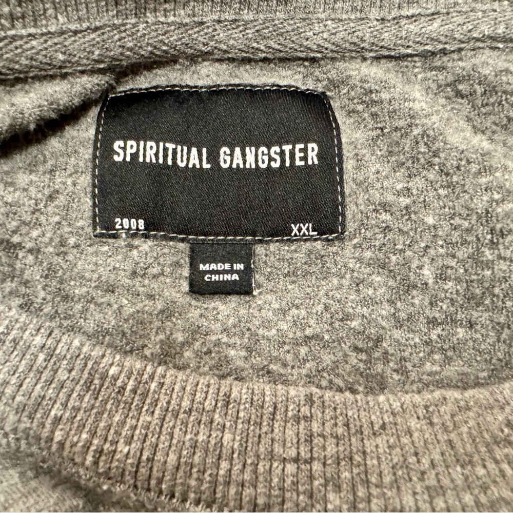 Spiritual Gangster Gray Crewneck Sweater - Picture 3 of 5